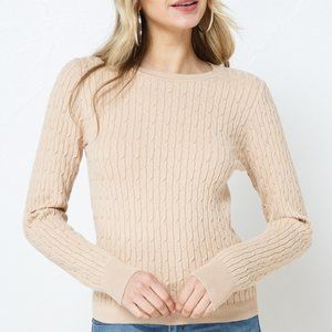 Ribbed Cable Knit Pullover Sweater
